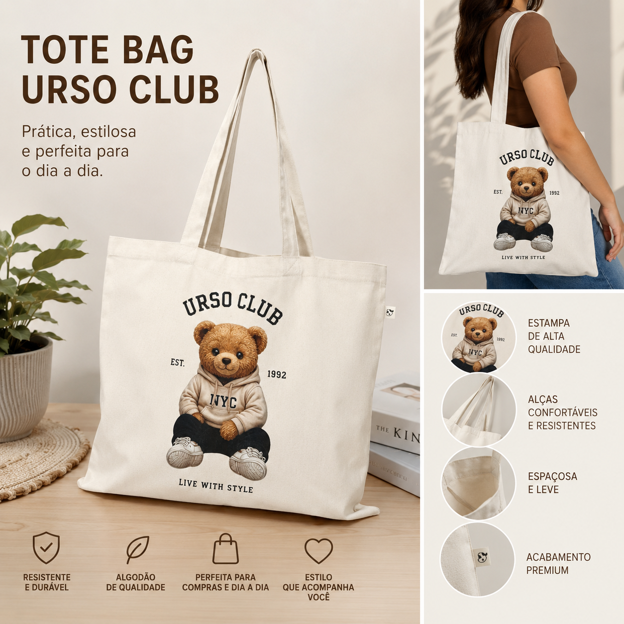 Tote bag Urso Club