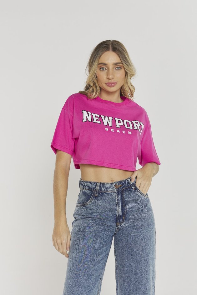 Blusa Cropped de Algodão New Port Any