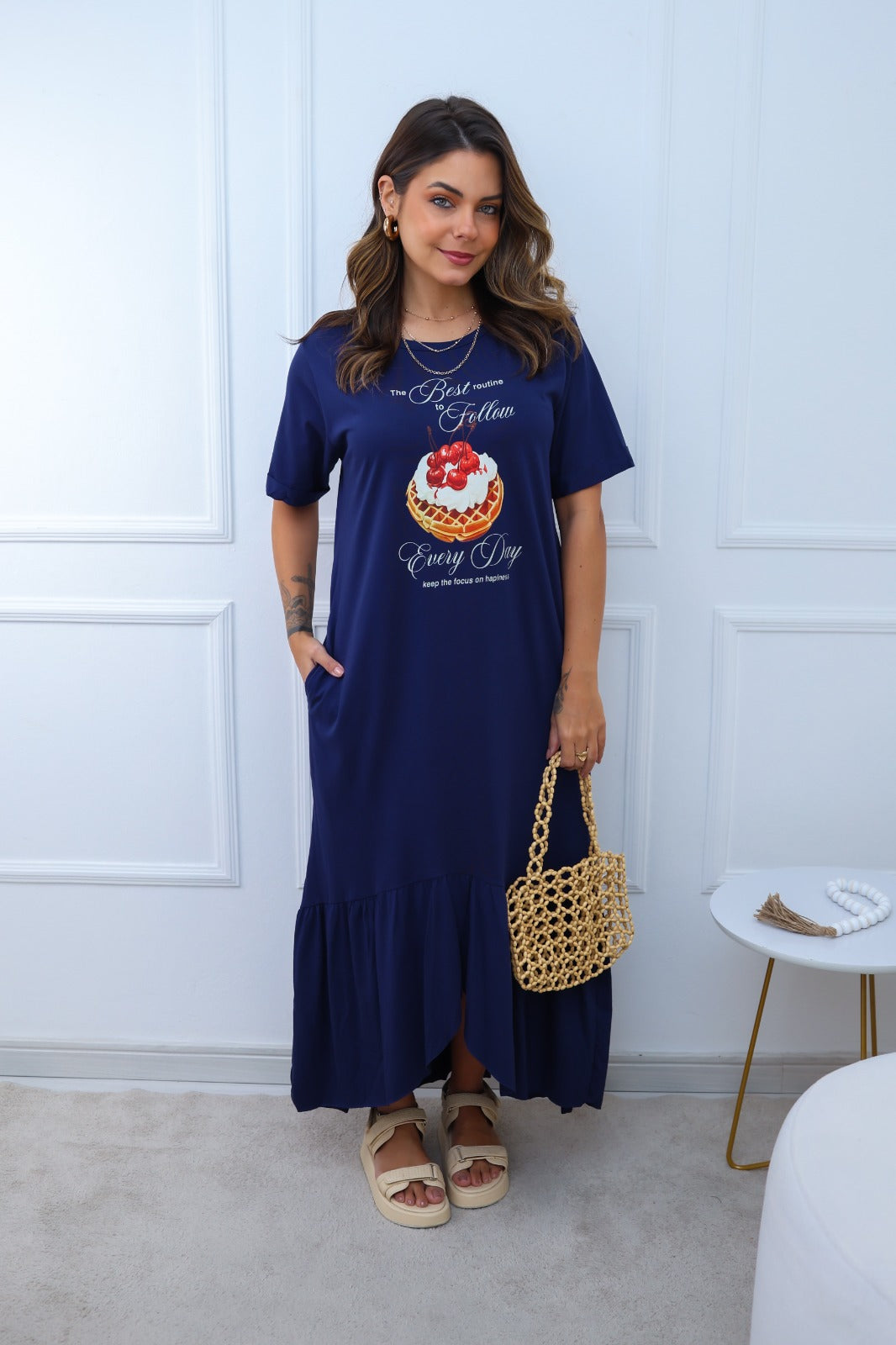 Vestido Midi Waffle