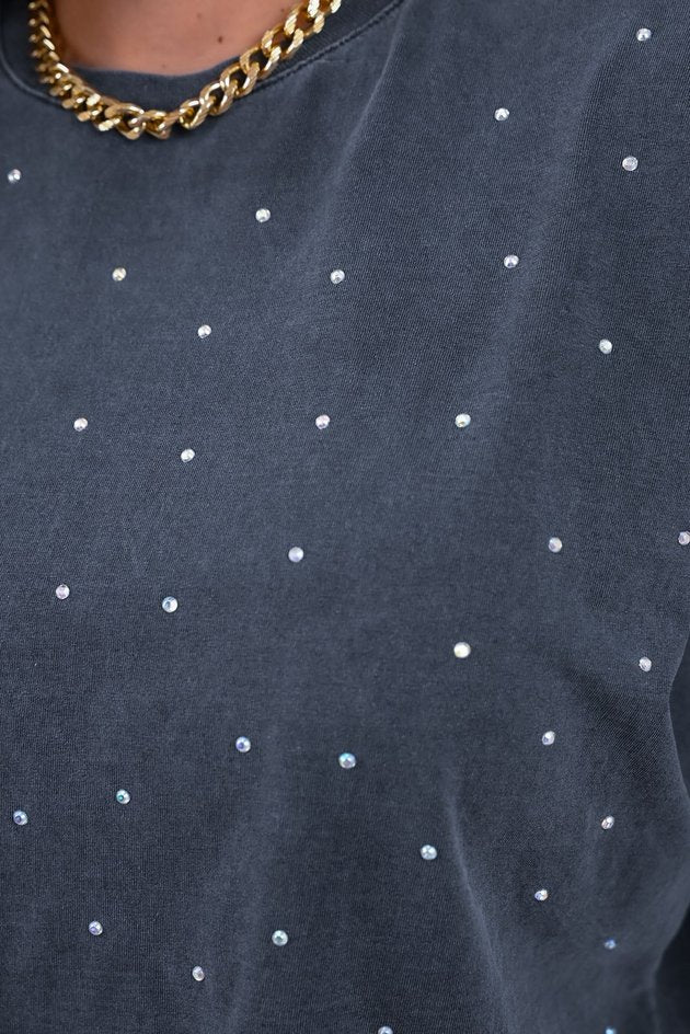 Blusa Cropped Brilho Strass