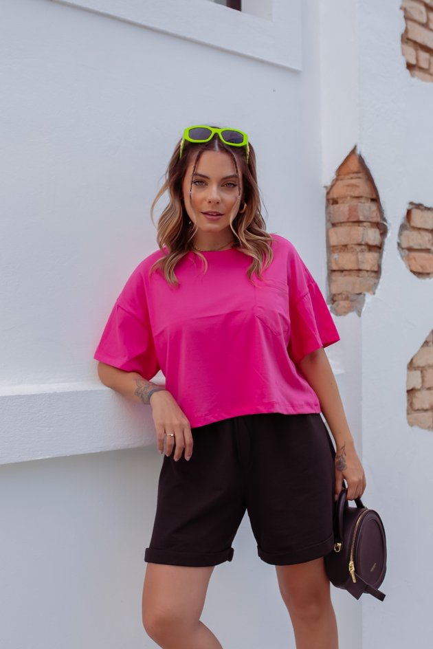 Blusa Cropped Bolso Cindy