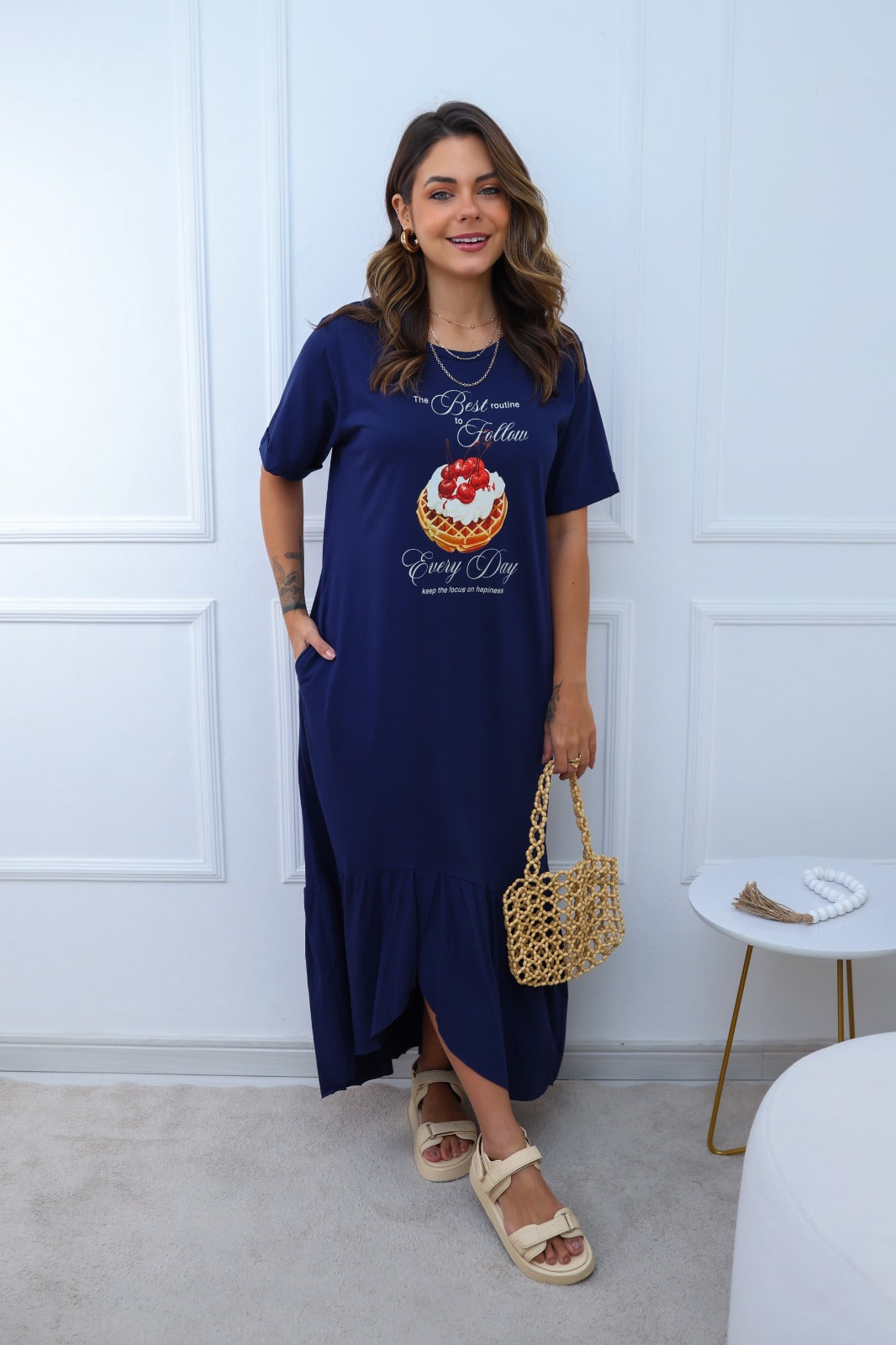 Vestido Midi Waffle