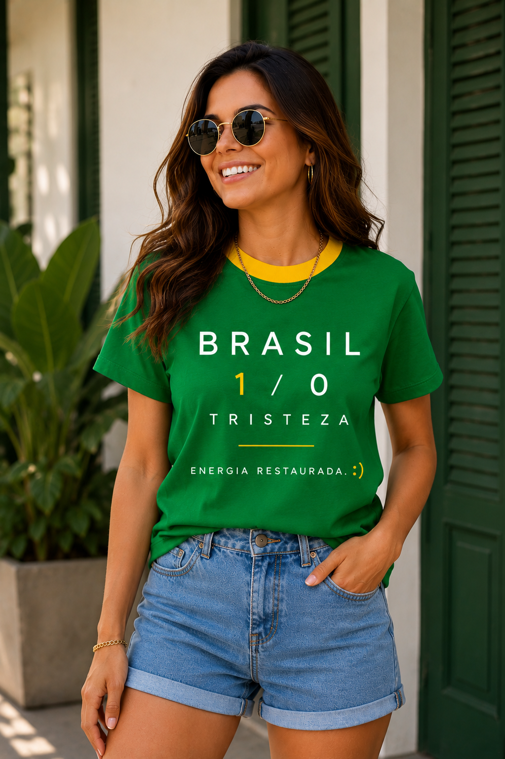 Blusa algodão Brasil x Tristeza - Verde