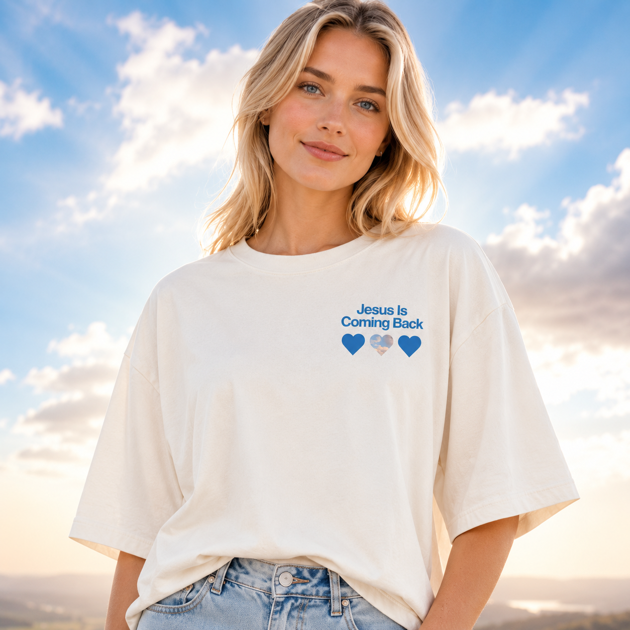 Camiseta Feminina Oversized Gospel Cristã 100% Algodão – Escolha a Estampa