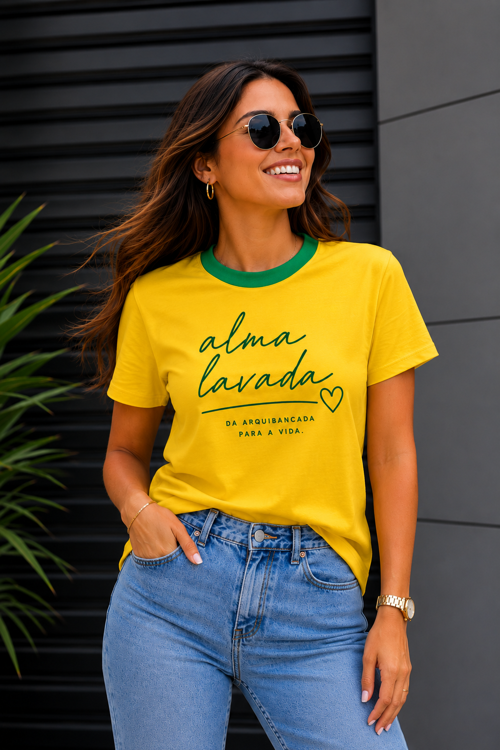 Blusa algodão Alma Lavada - Amarelo