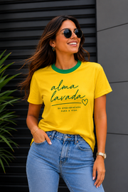 Blusa algodão Alma Lavada - Amarelo