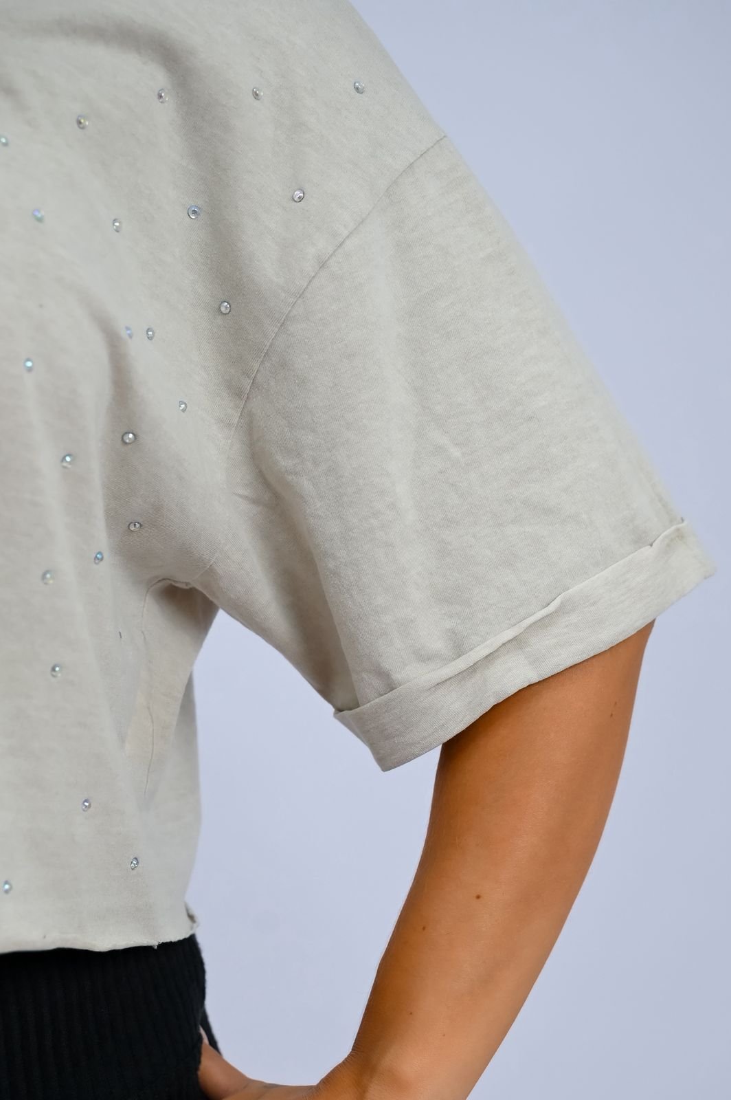 Blusa Cropped Brilho Strass