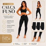 KIT 3 Calças Feminina Legging Fuseau Skinny de Pezinho