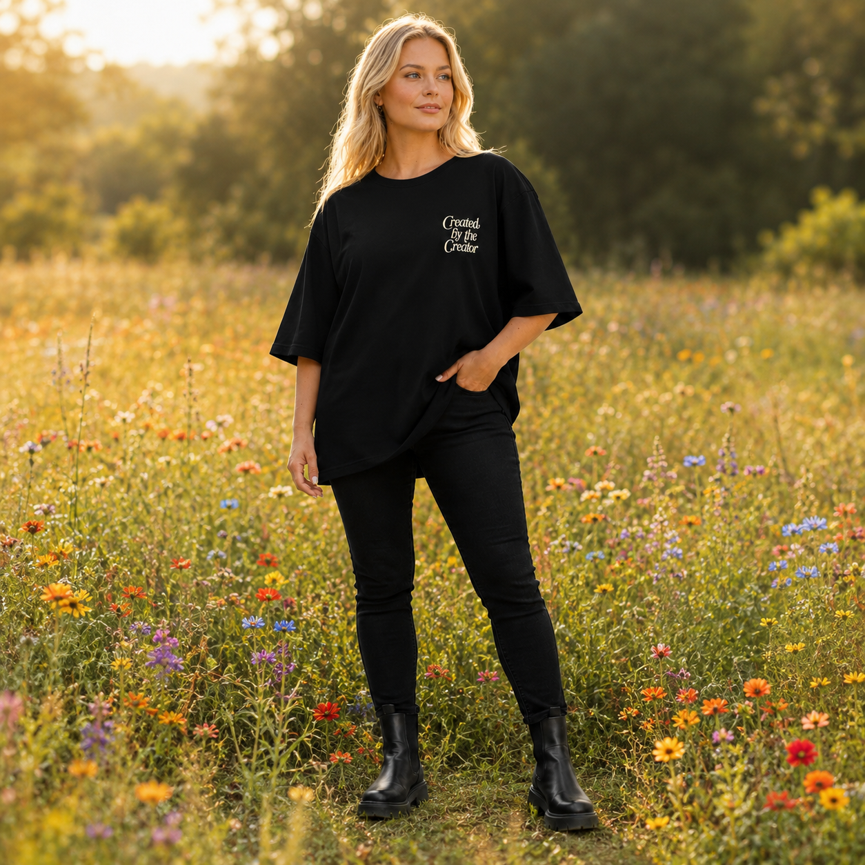 Camiseta Feminina Oversized Gospel Cristã 100% Algodão – Escolha a Estampa