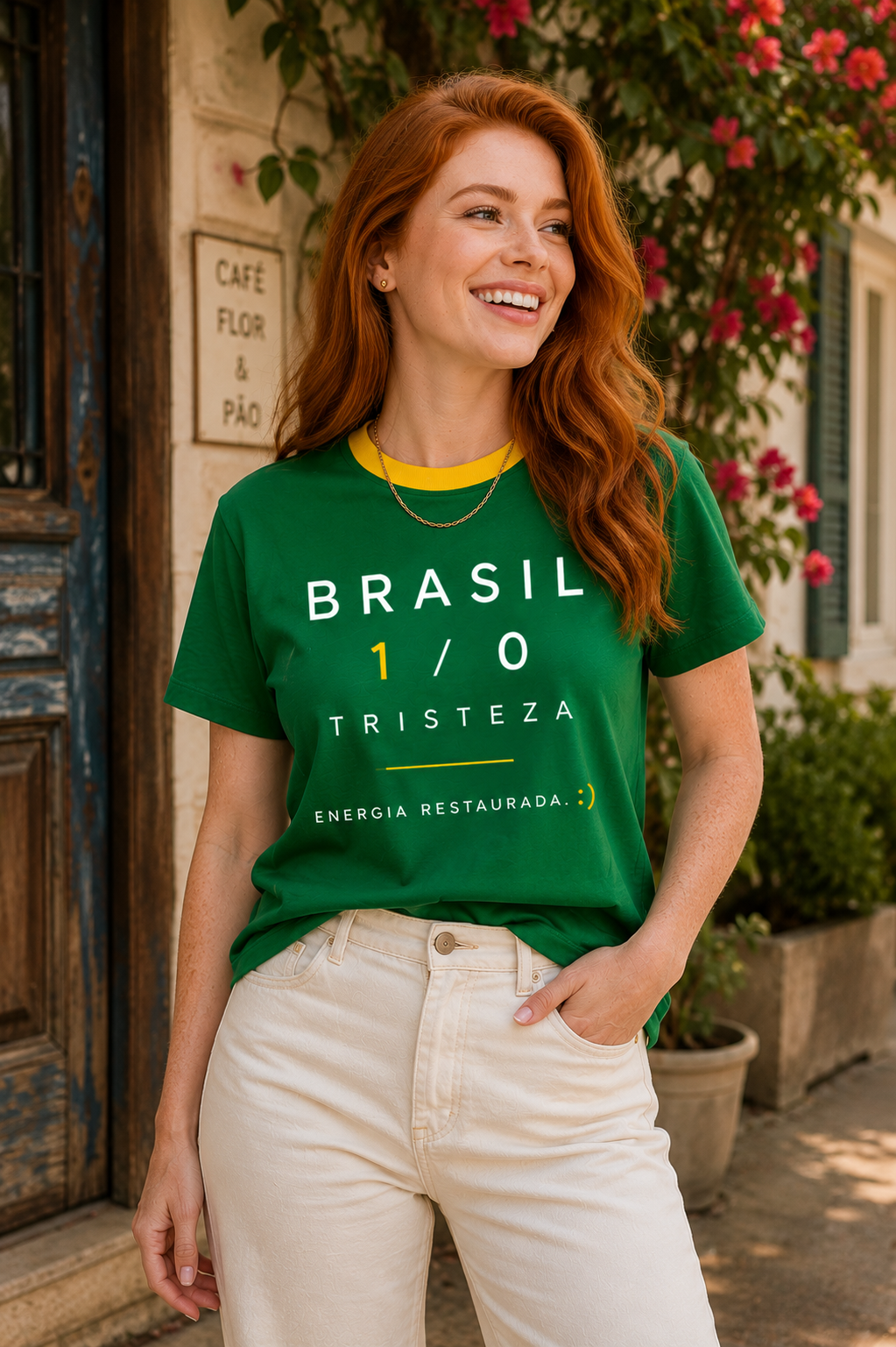 Blusa algodão Brasil x Tristeza - Verde