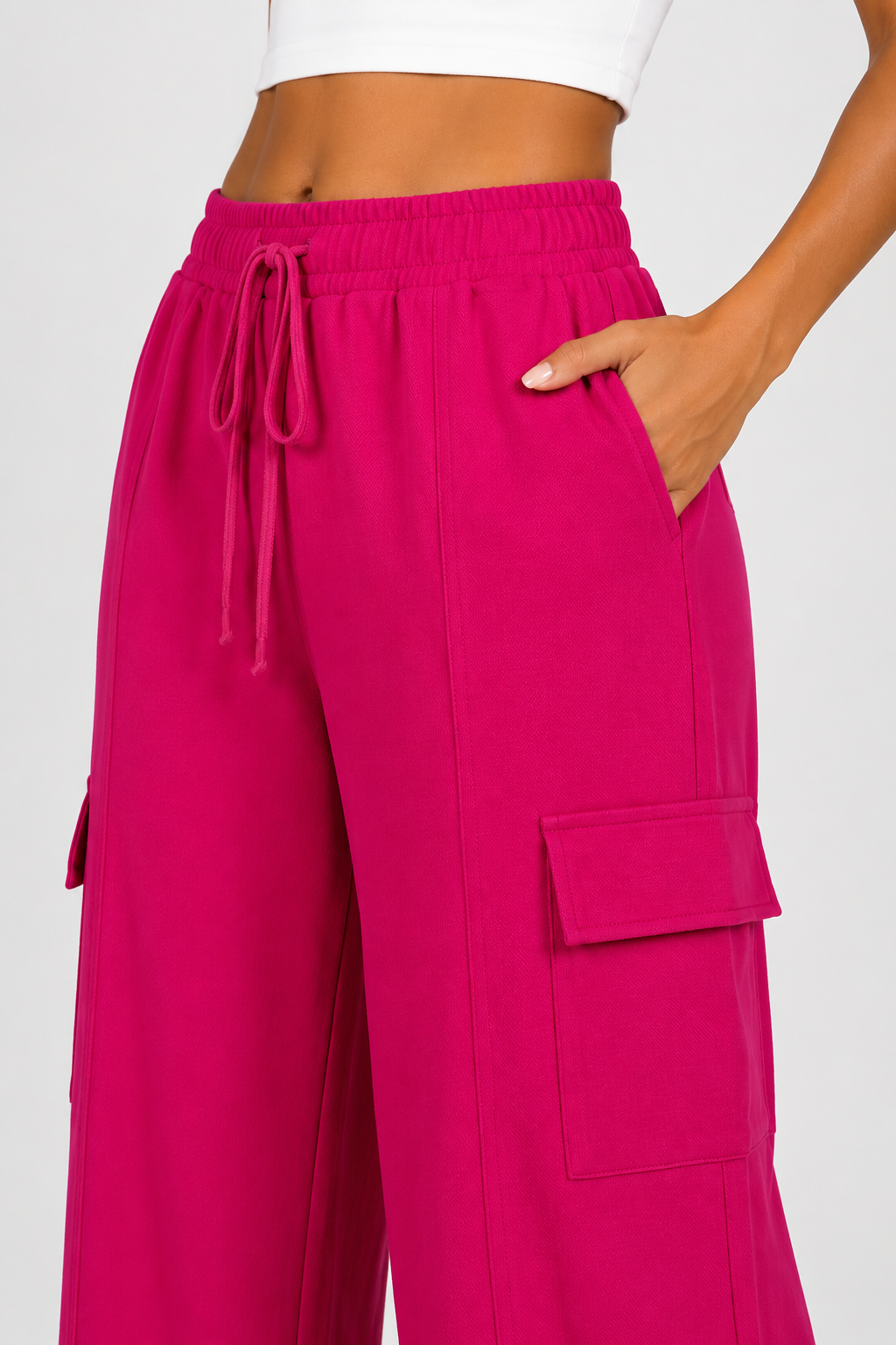 Calça moletinho cargo Rose