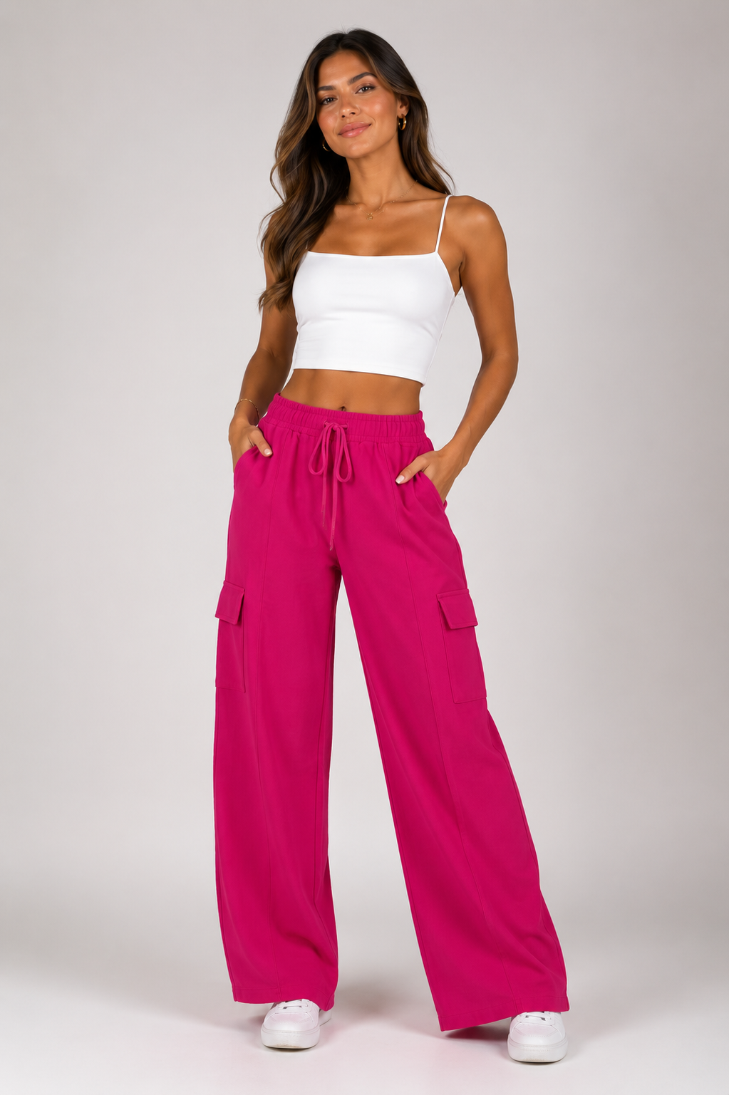 Calça moletinho cargo Rose