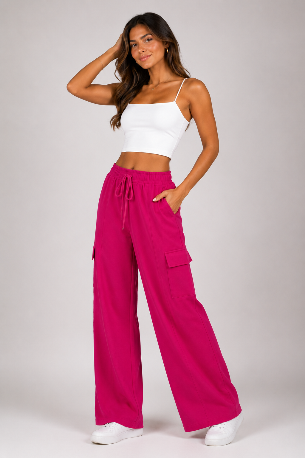 Calça moletinho cargo Rose