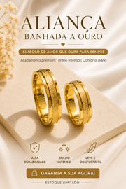 Aliança Banhada a Ouro – Elegância para Celebrar Grandes Momentos