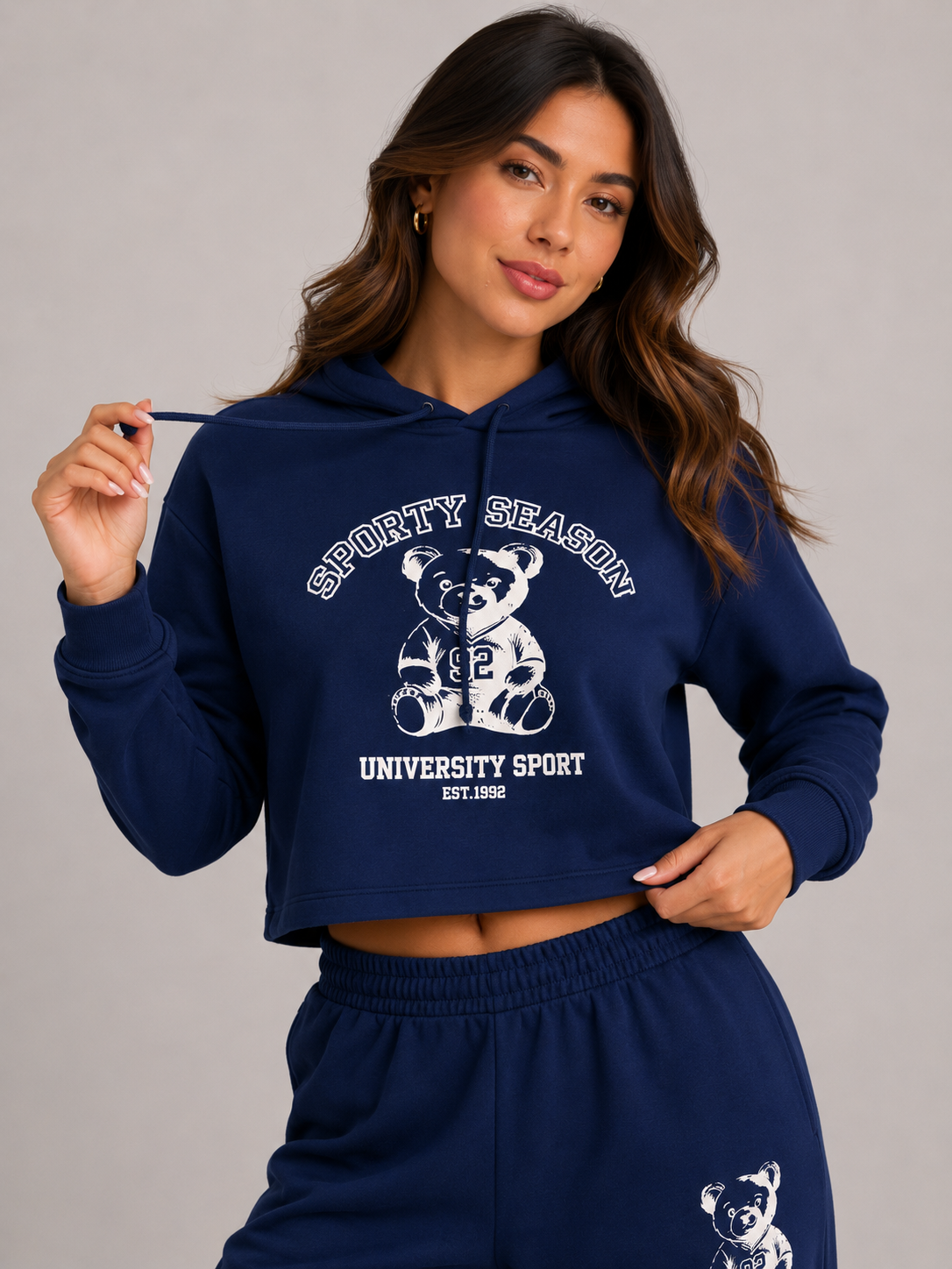 Conjunto cropped moletinho Urso Club
