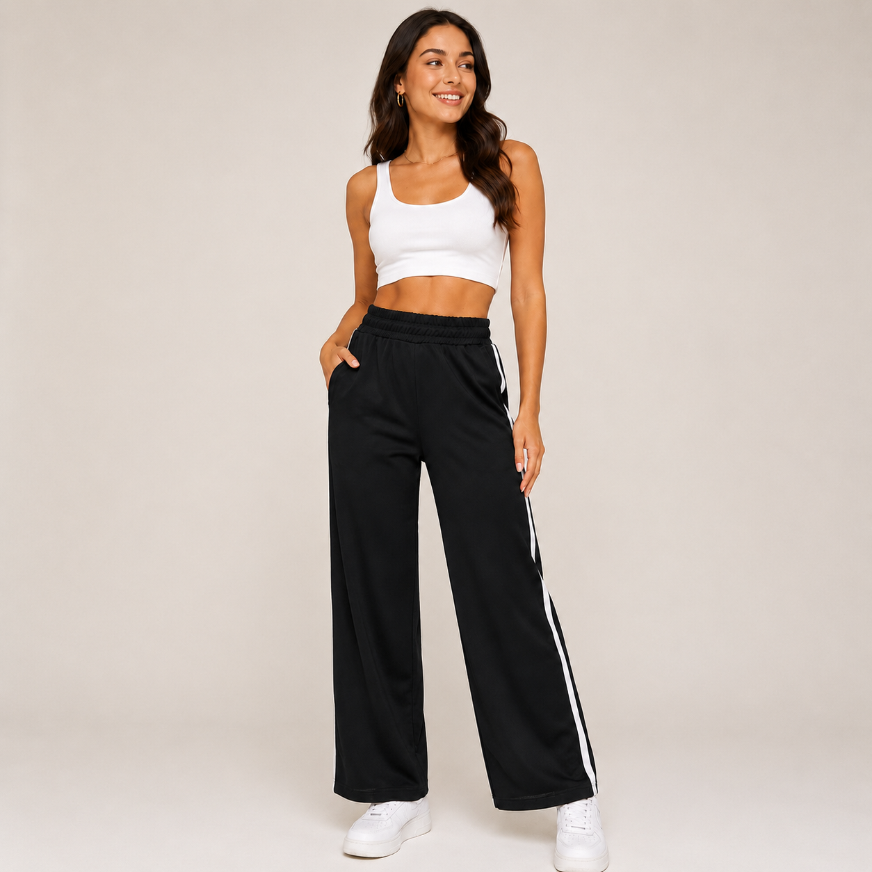 Calça moletinho sem felpa Track Pants Brianna