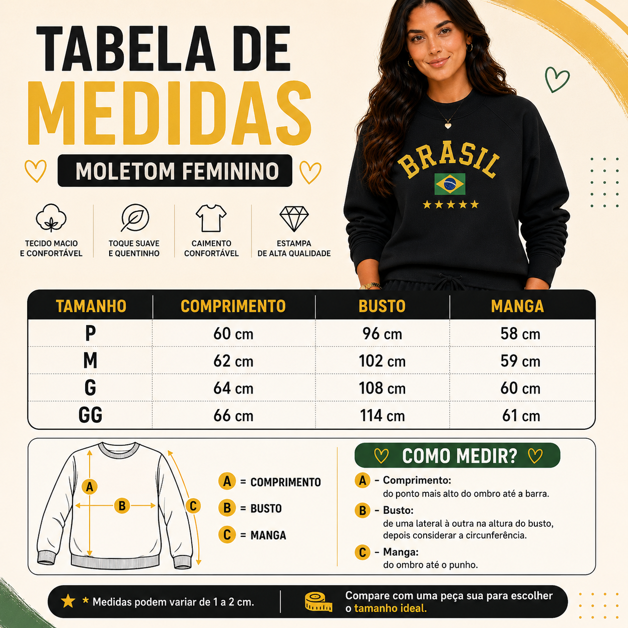 Moletom peluciado Brasil