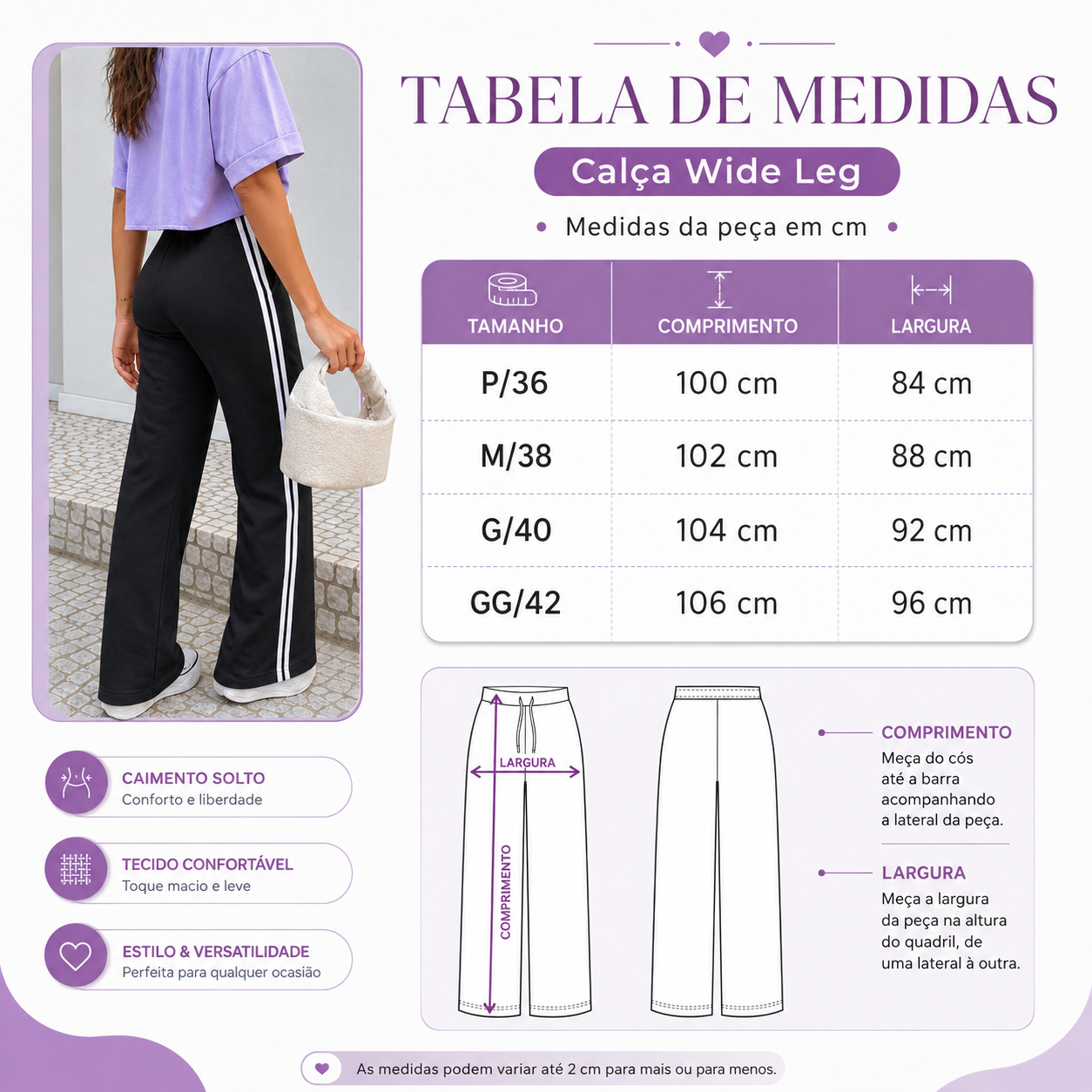 Calça moletinho sem felpa Track Pants Brianna