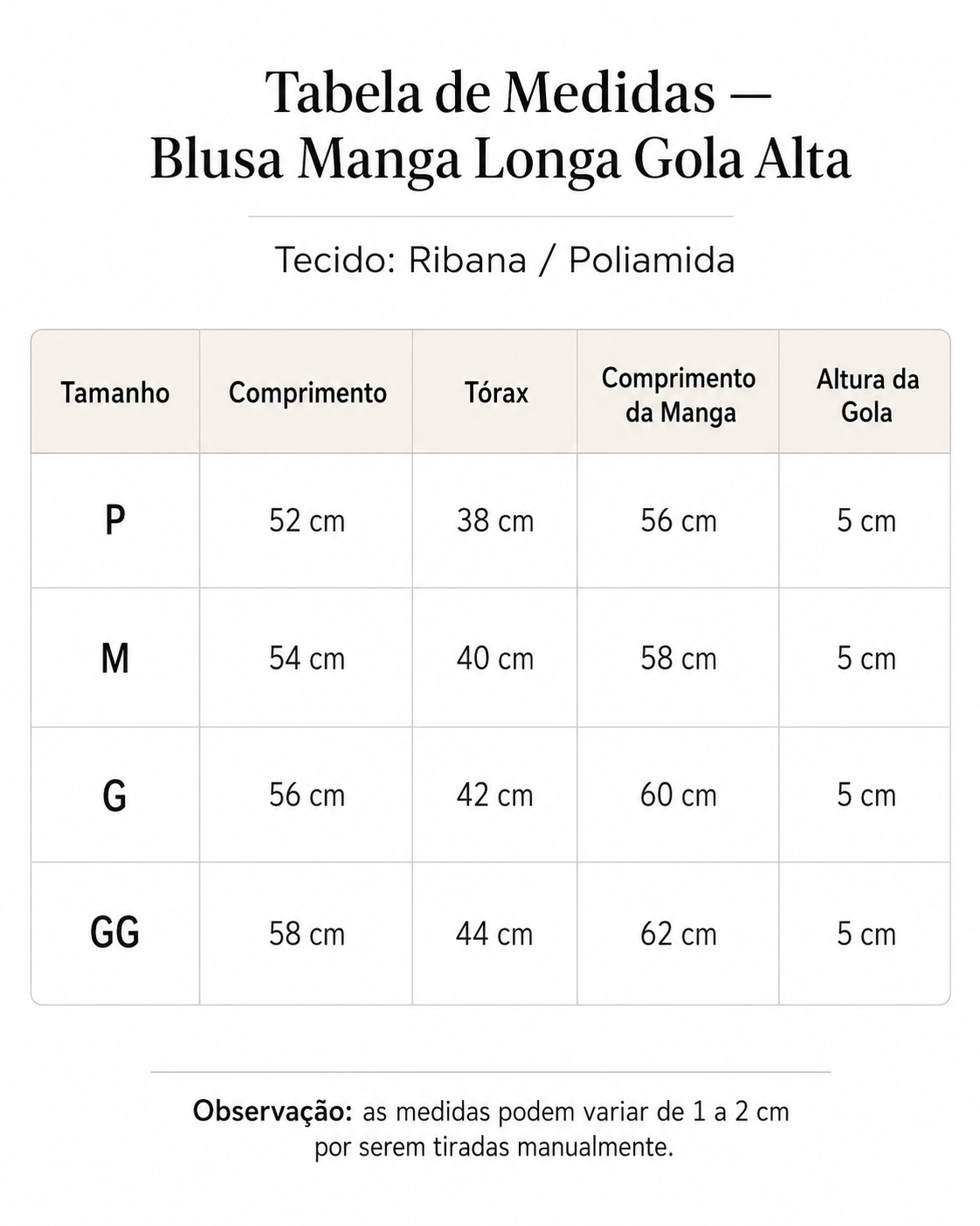 Blusa gola alta visco Lise