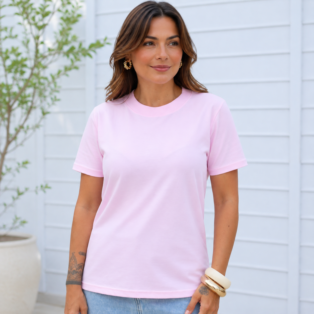 Tshirt Clássica Malha Algodão Premium Thais