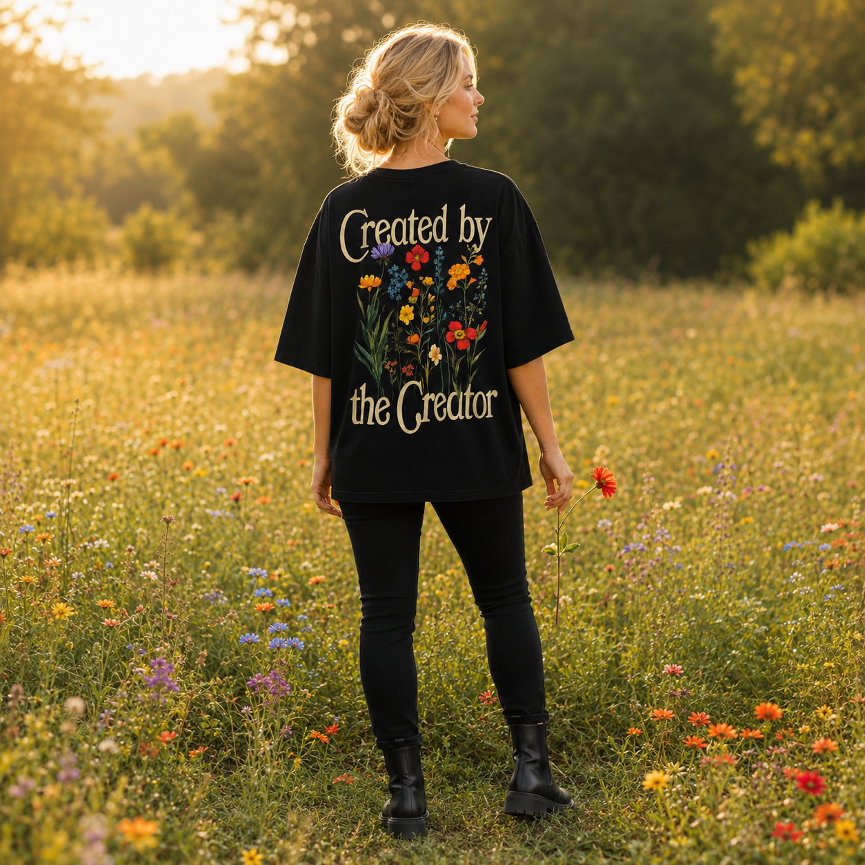 Camiseta Feminina Oversized Gospel Cristã 100% Algodão – Escolha a Estampa
