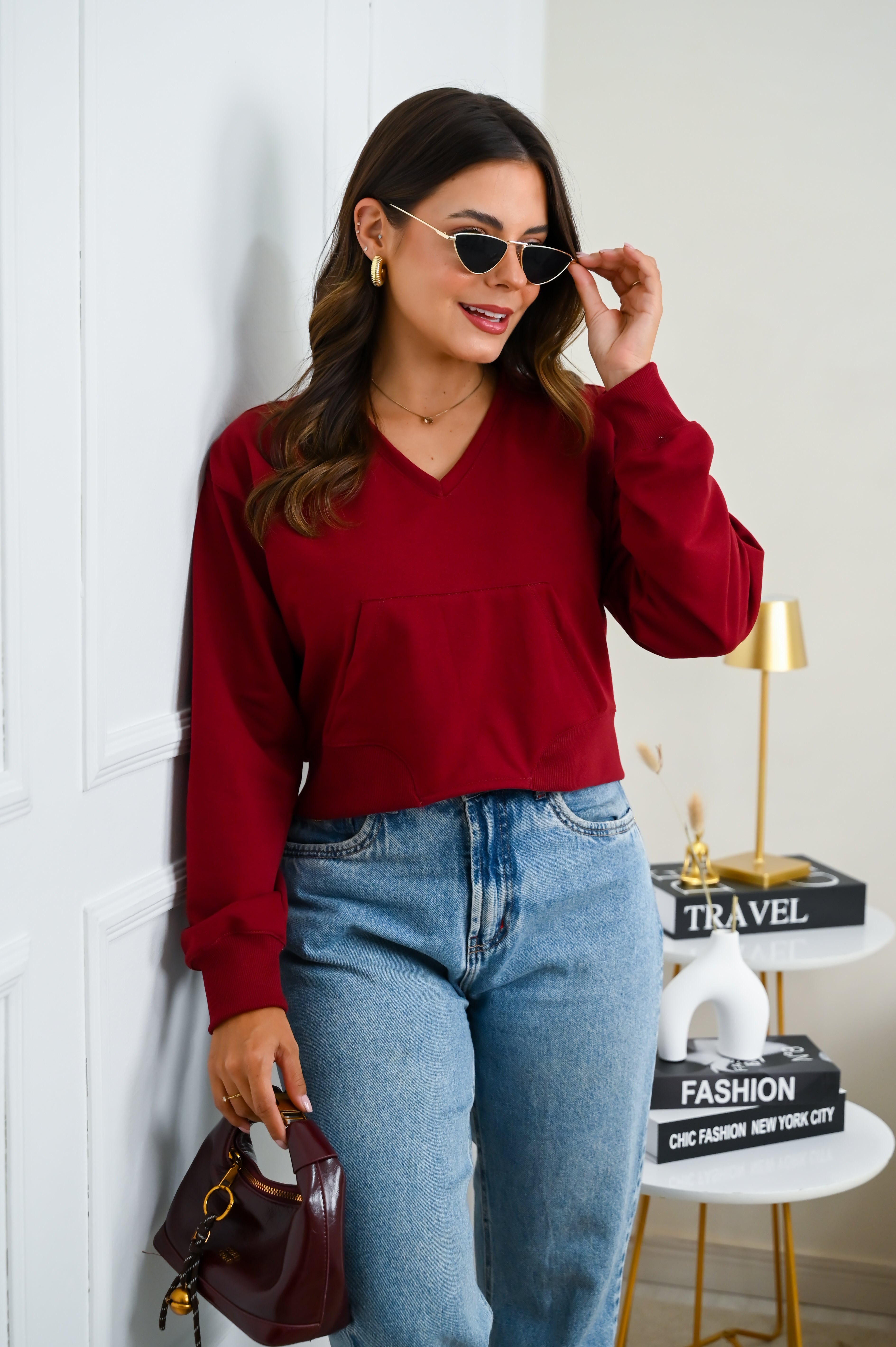 Blusa Moletinho com capuz e bolso Dora