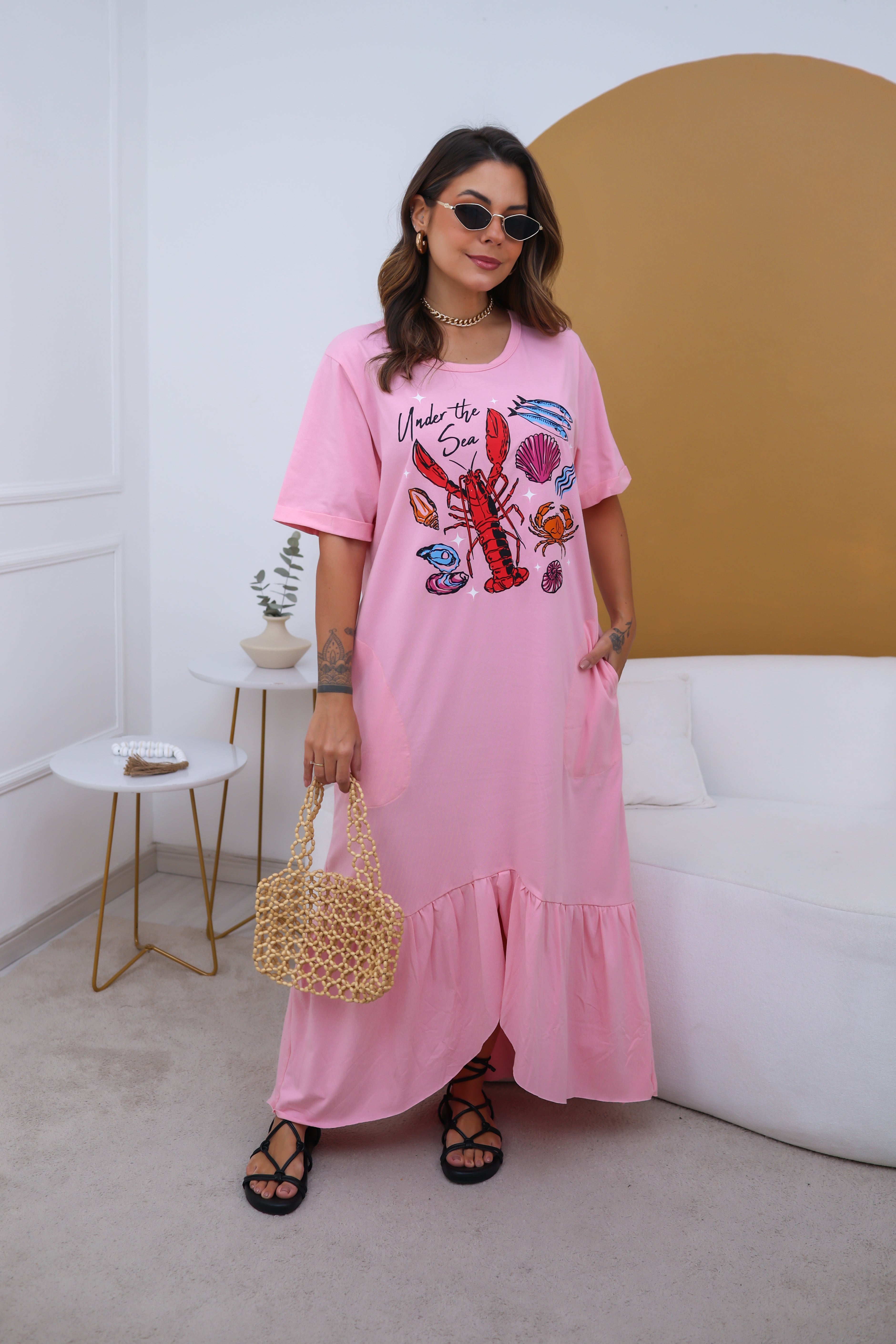 Vestido Midi Lagosta