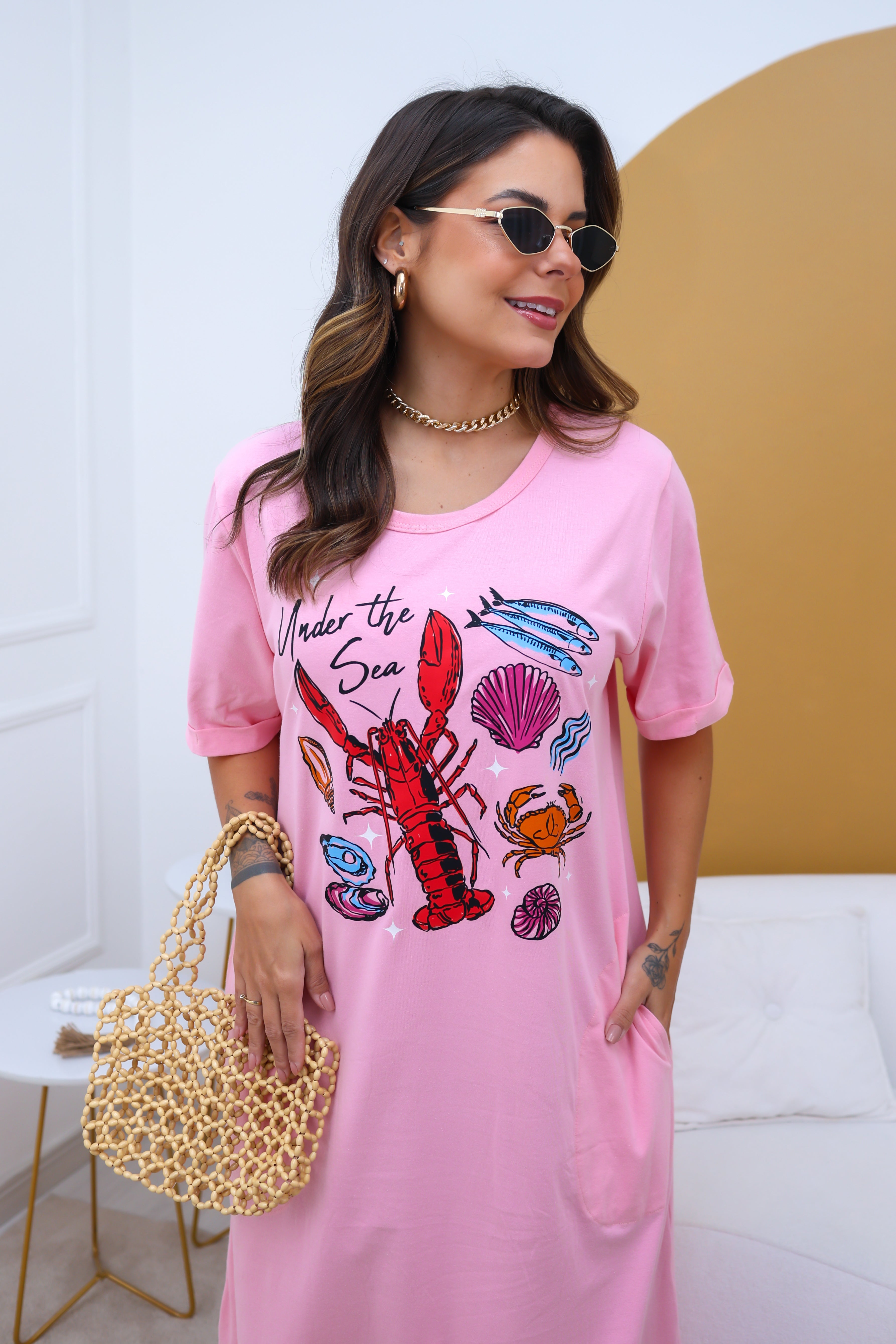 Vestido Midi Lagosta