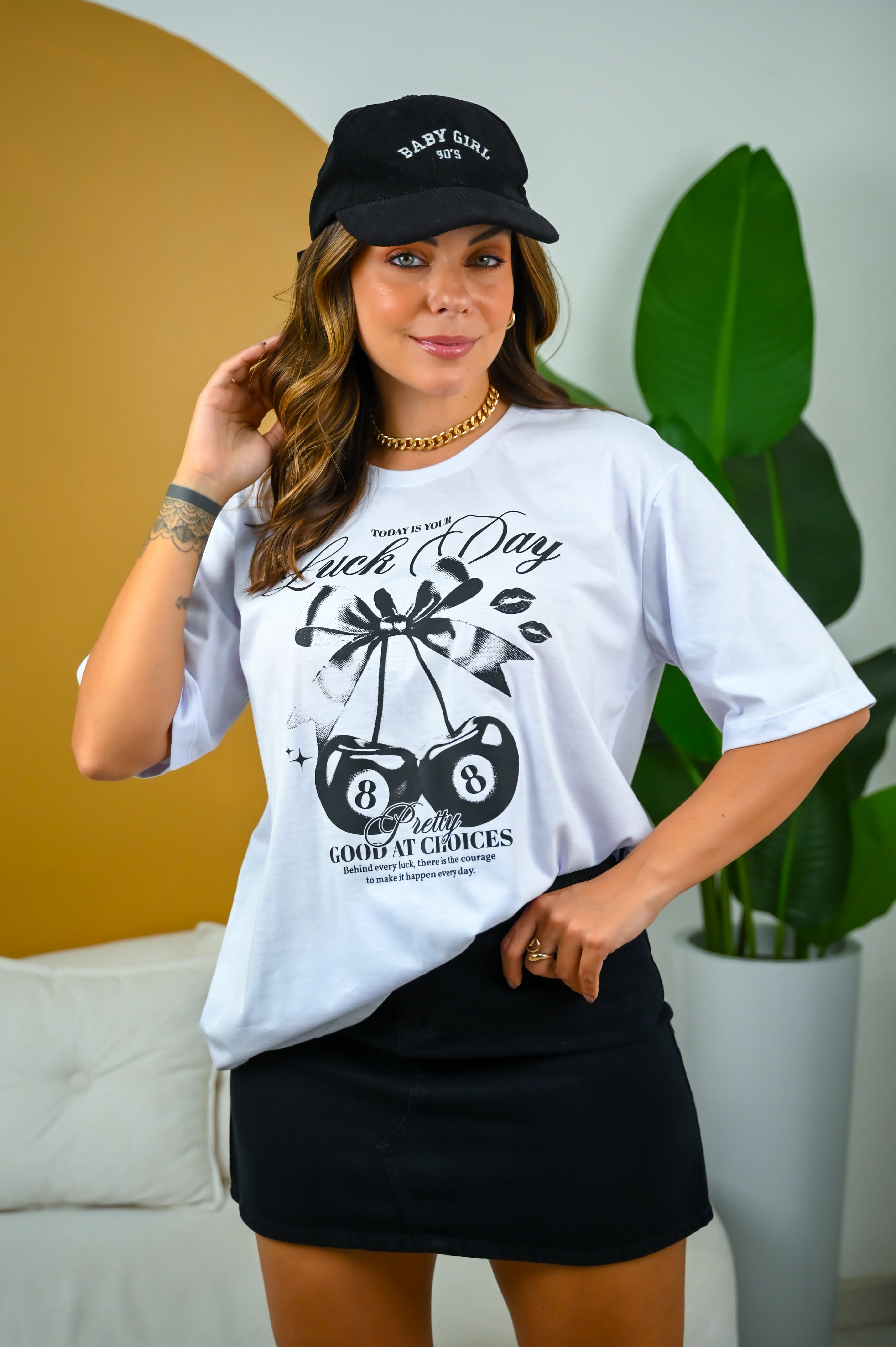 Camiseta Oversized Algodão Lucky Day