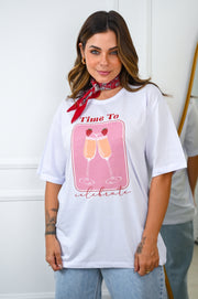 Camiseta Oversized Algodão Time to Celebrate