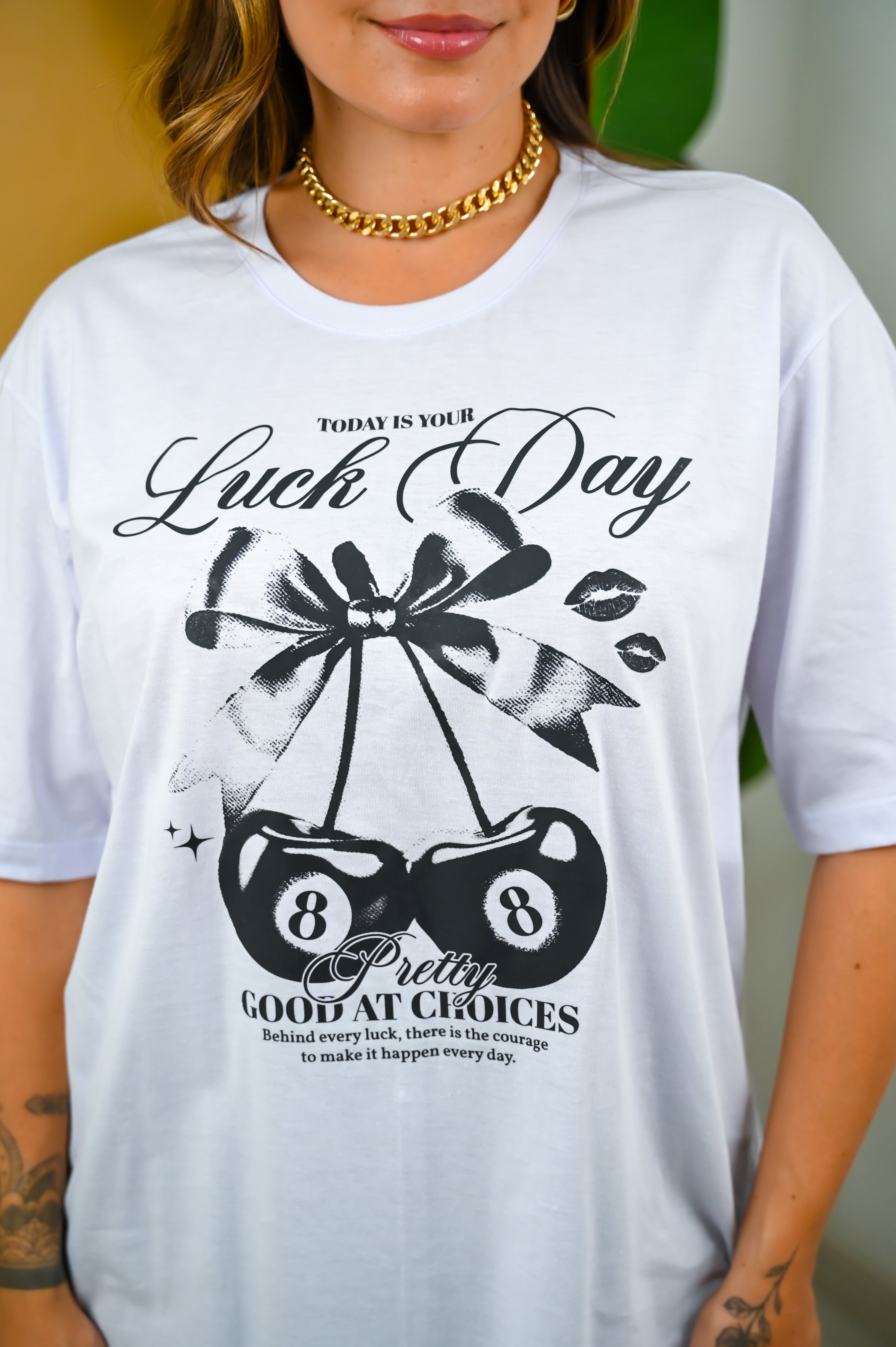 Camiseta Oversized Algodão Lucky Day
