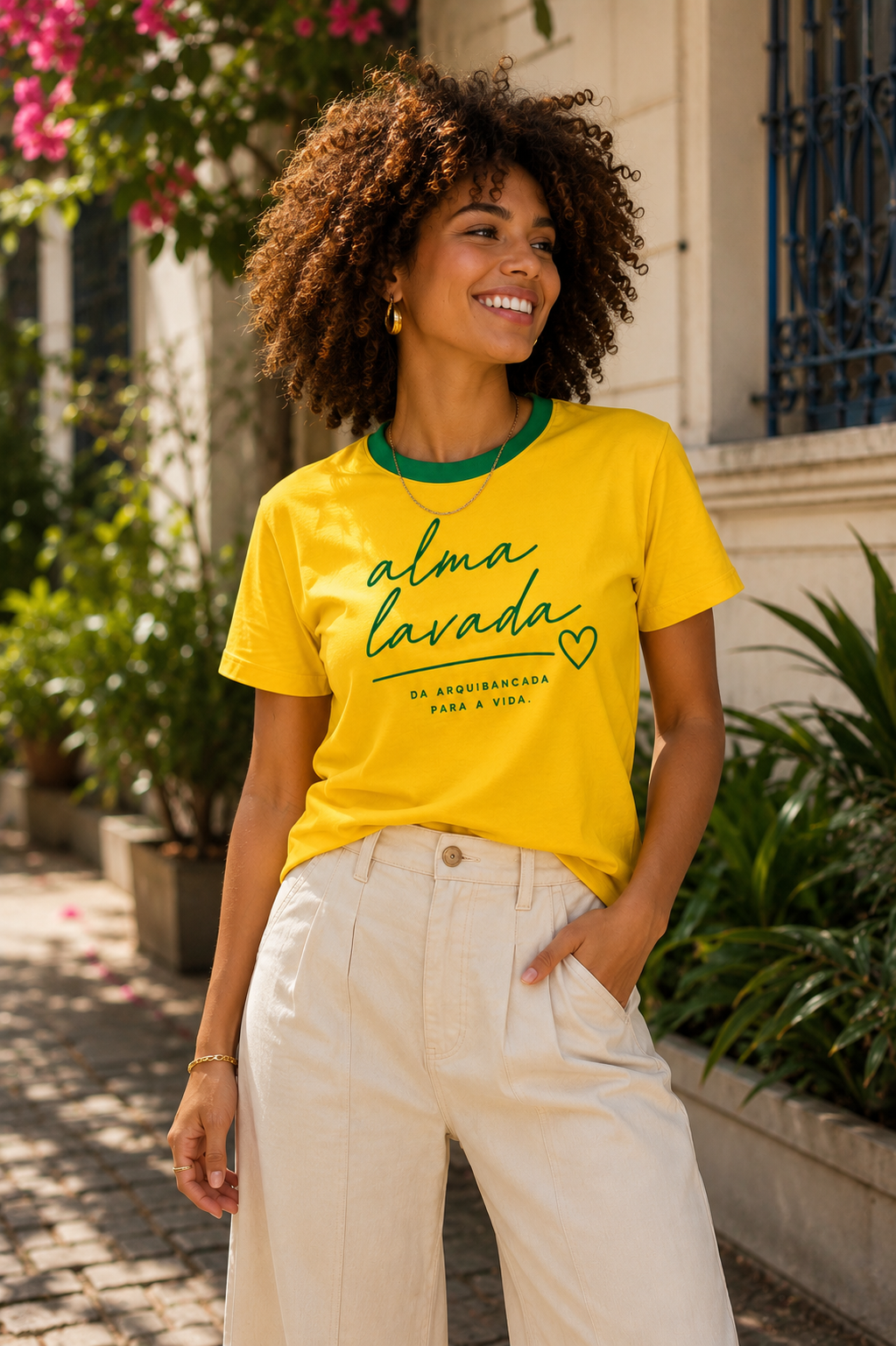Blusa algodão Alma Lavada - Amarelo