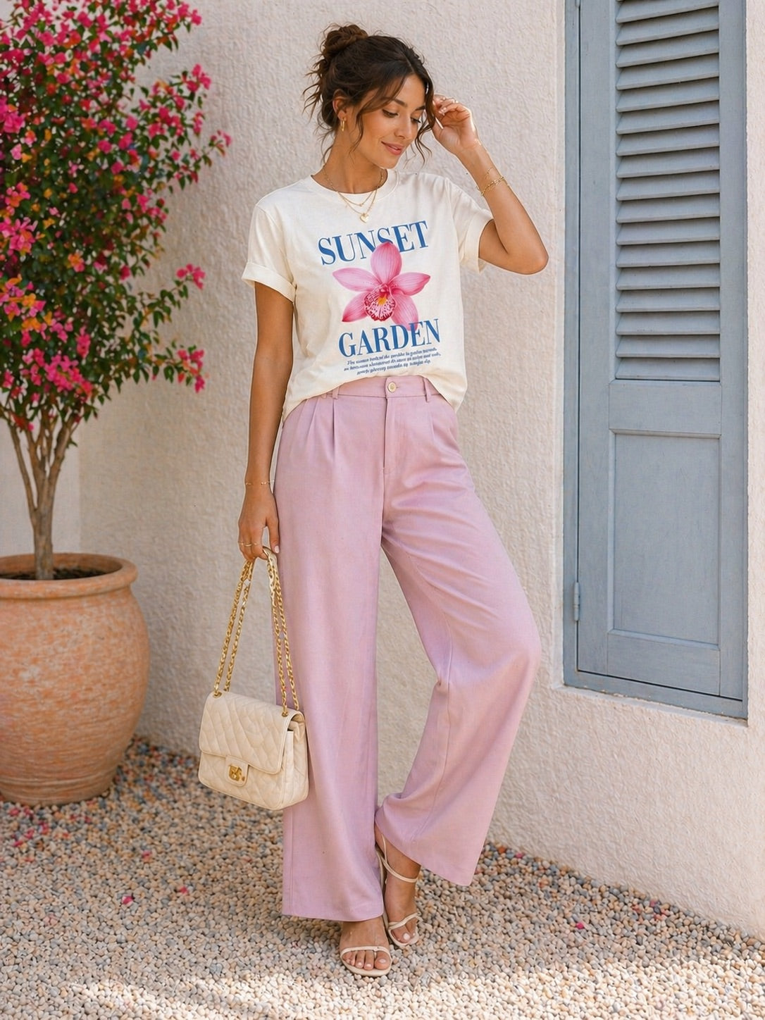 Blusa algodão Sunset Garden
