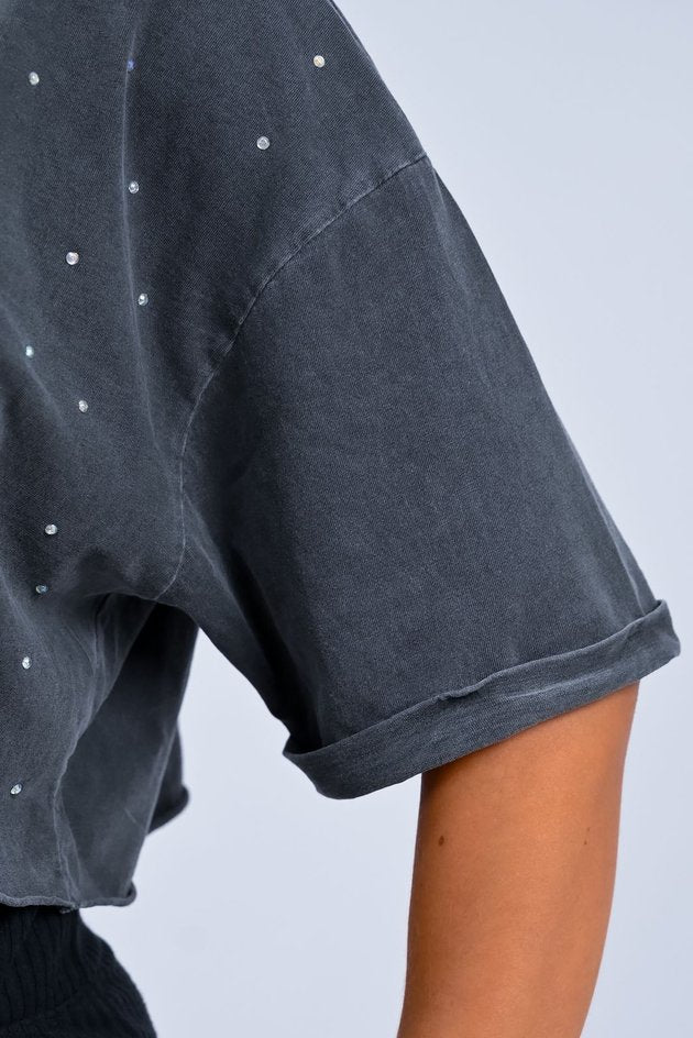 Blusa Cropped Brilho Strass