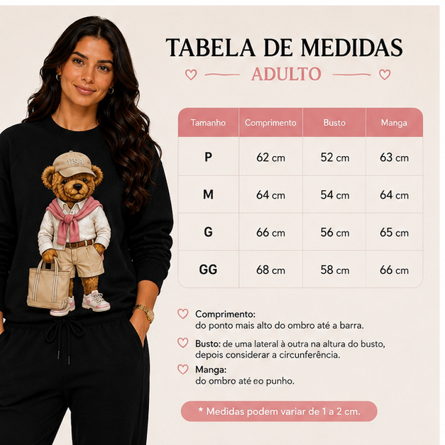 Moletom com felpa ragla Urso Polo